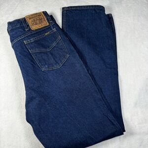 Roebucks Jeans Mens 38x34 Blue Dark Wash Denim Straight Leg‎ 5 Pocket Zip Fly